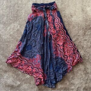 Asymmetrical Women’s Skirt Size Medium Elastic Waist Rave Festival Boho Hippie